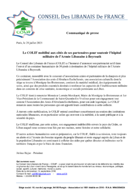 2025-07-28 – Container Hopital Armée Libanaise